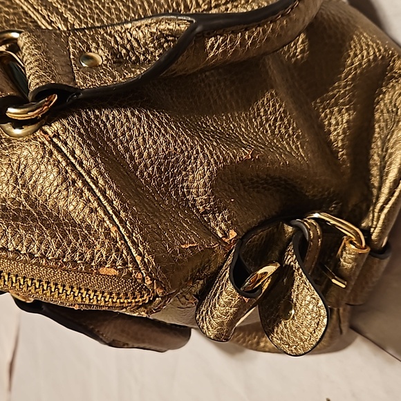 ANNE KLEIN Trinity Satchel in Brushed Gold Vegan Leather - Picture 12 of 14
